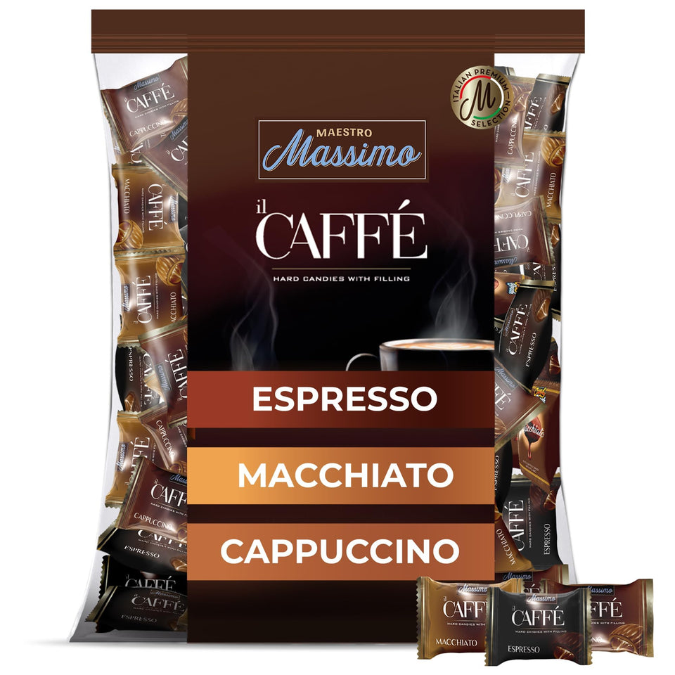 MAESTRO MASSIMO coffee candy assortment in bulk bag showcases cafe-inspired flavors for sharing.