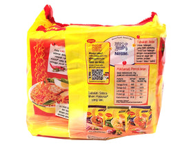 Maggi curry flavour noodles pack displayed as a five-pack for convenient meals.