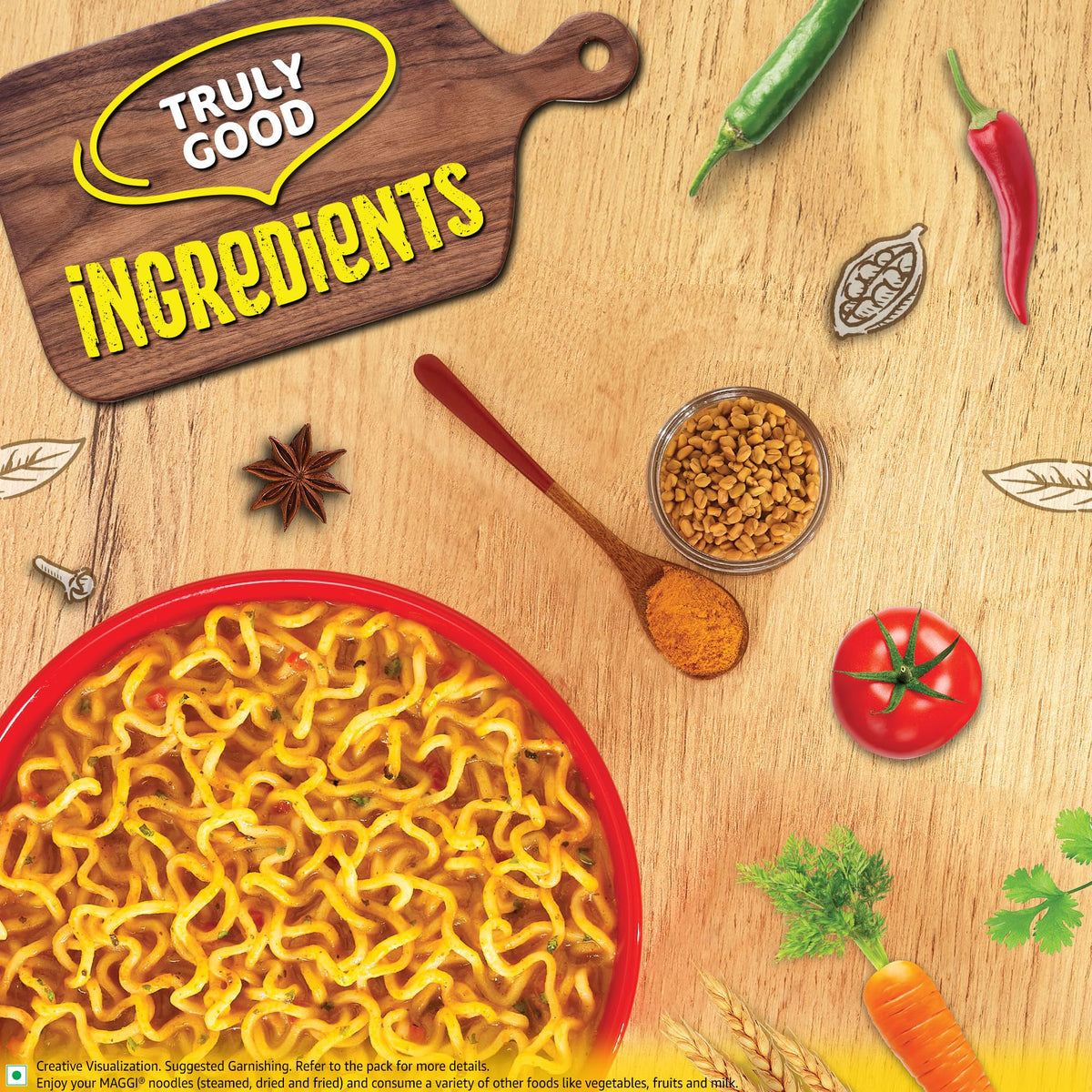 Add vegetables or egg to Maggi Masala for a custom meal