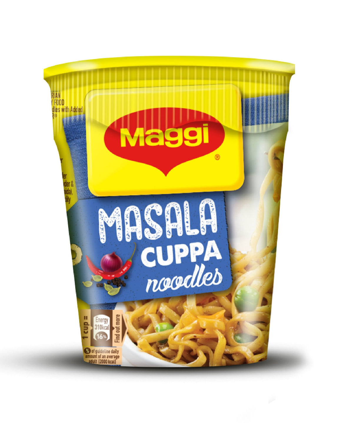Five-sachet Maggi Cuppa Mania Insta Masala Yo kit opened for easy prep.