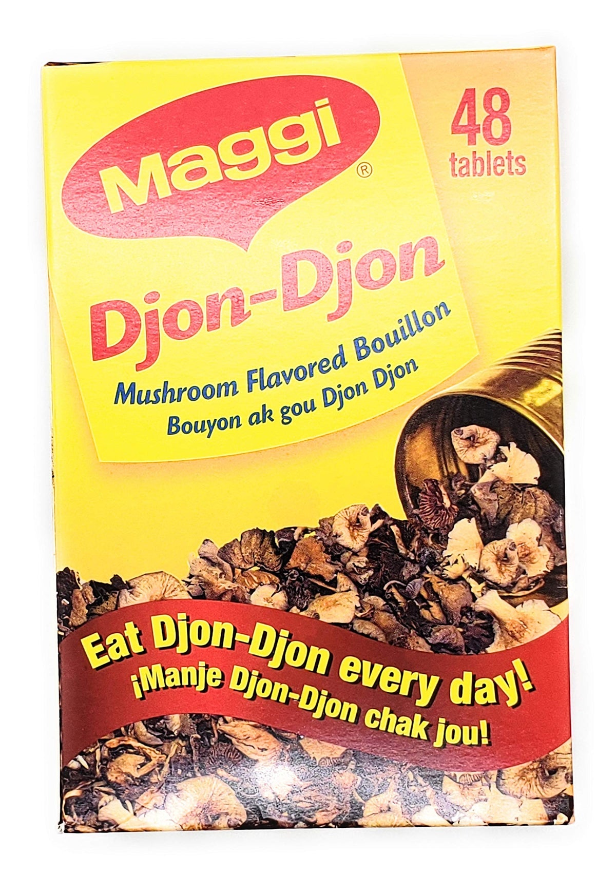 MAGGI Djon Djon cubes crumbled into rice during stovetop meal prep