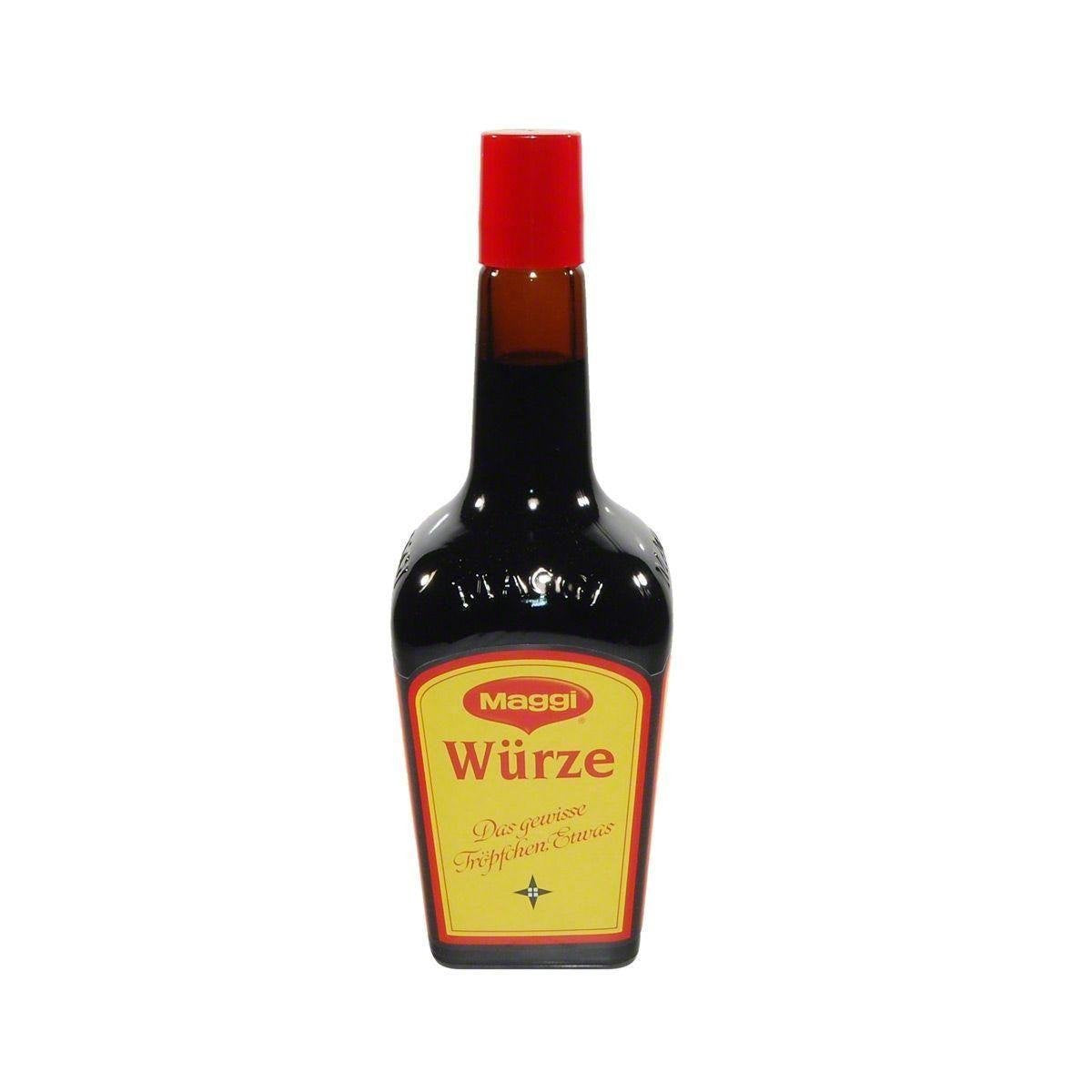 Maggi Seasoning Wurze bottle 810ml for rich flavor in soups, stews, and sauces.