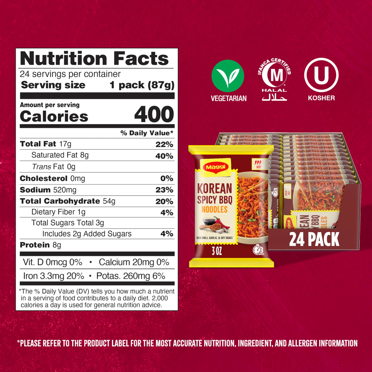 Maggi vegetarian kosher halal emblem communicates dietary flexibility