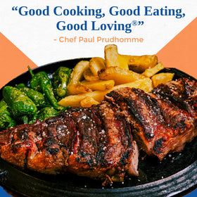 Magic Seasoning Blends Blackened Steak Magic label closeup reinforces premium steak seasoning.