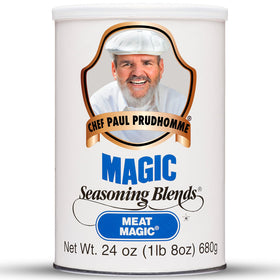 Magic Seasoning Blends Meat Magic bottle on counter ready to boost BBQ flavor
