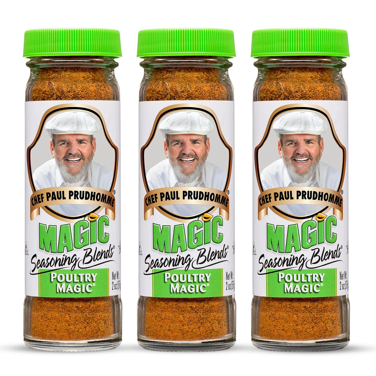 Magic Seasoning Blends Poultry Magic bottle front enhances poultry flavor without MSG
