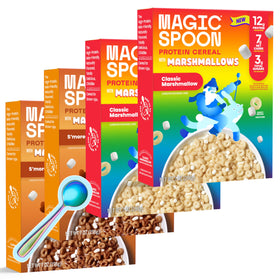 Magic Spoon marshmallows cereal box with bowl for a protein-packed breakfast