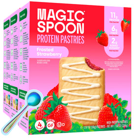 Magic Spoon Frosted Strawberry pastries pack front showing the product and branding
