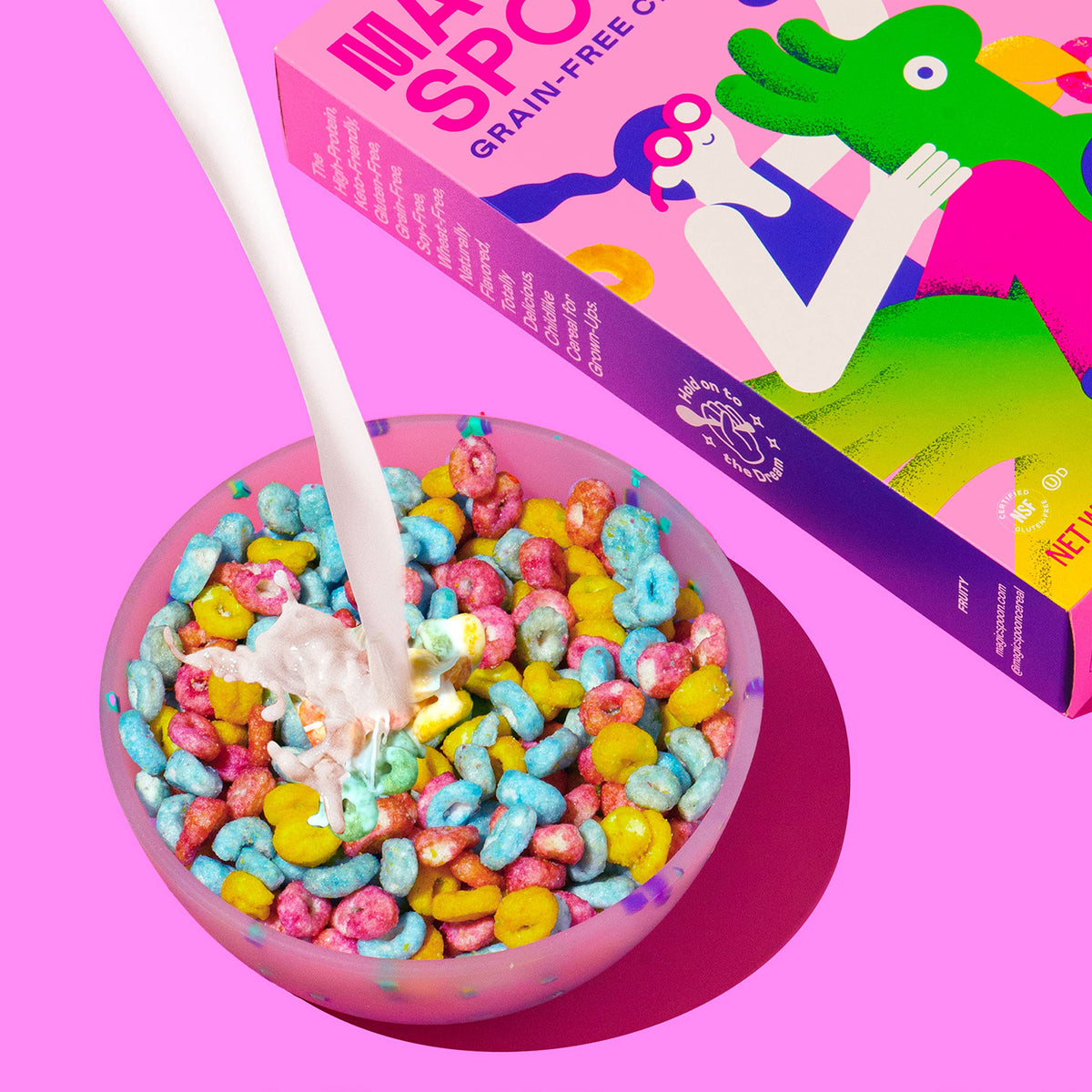 Magic Spoon Fruity breakfast scene suggests fast, satisfying start with flavor.
