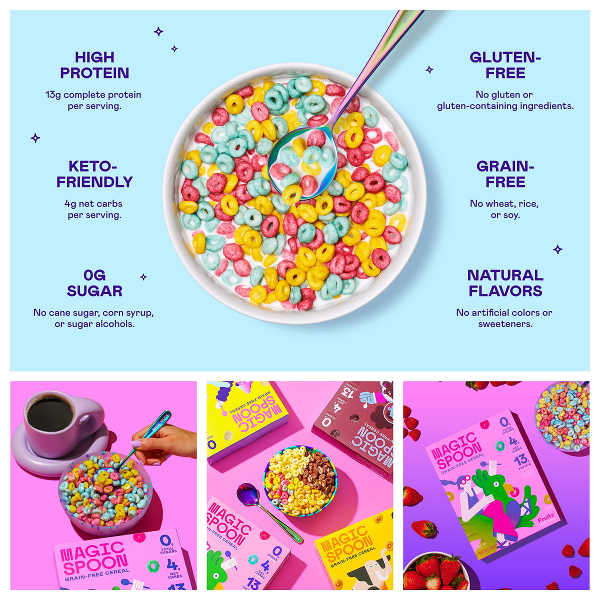 Magic Spoon Fruity cereal serving cup emphasizes convenient portion control.