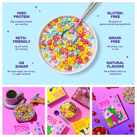 Magic Spoon Fruity cereal serving cup emphasizes convenient portion control.