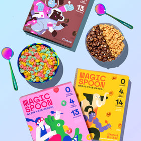 Magic Spoon gluten-free grain-free ingredients close-up for breakfast.