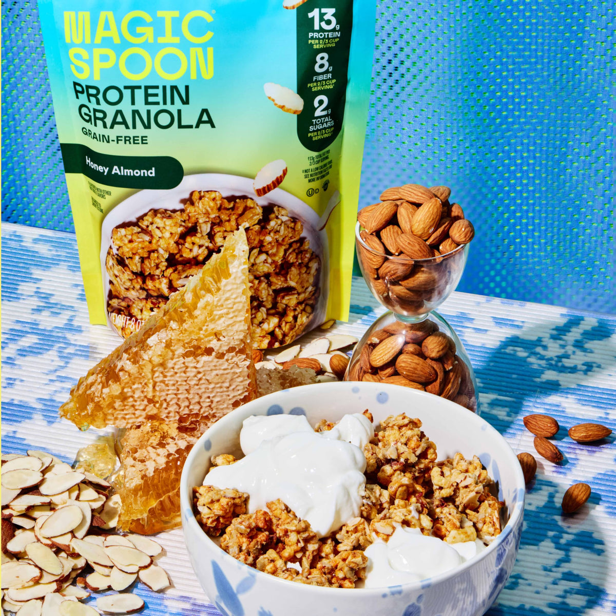 Ingredients close-up showing gluten-free and grain-free mix