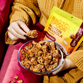 Magic Spoon granola packaging shot highlights two-pack convenience.