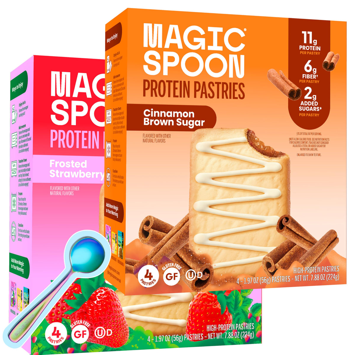 Magic Spoon high protein pastries with strawberry glaze, a keto-friendly snack option