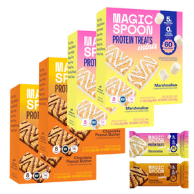 Magic Spoon Mini Treats chocolate peanut butter bar close-up showing protein-rich snack