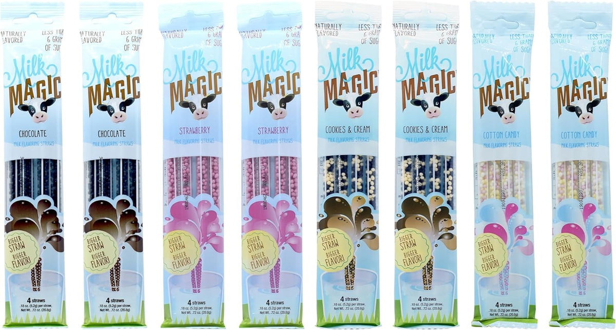 Magic Straws Cookies and Cream milk straw enhances flavor for a tasty milk moment.