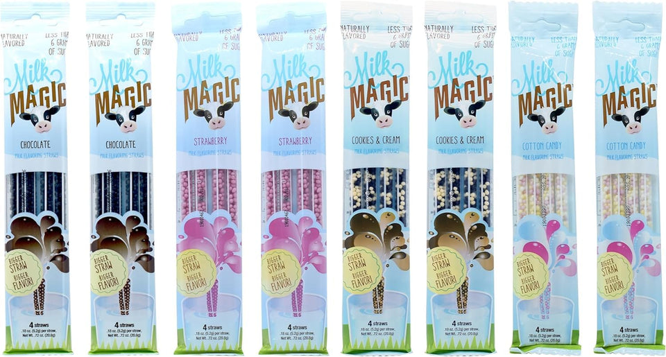 Magic Straws Cookies and Cream milk straw enhances flavor for a tasty milk moment.