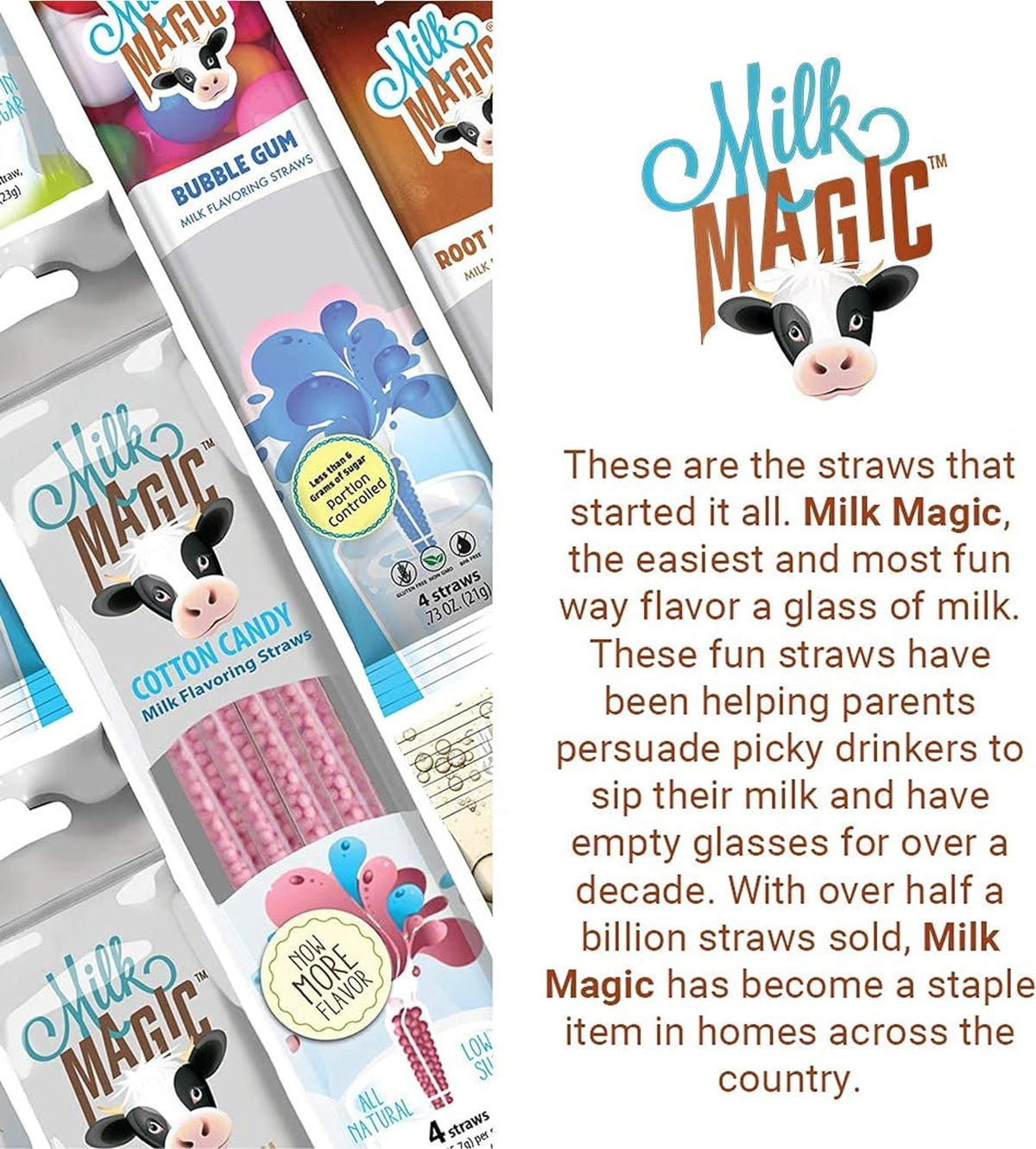 Magic Straws four-flavor variety pack for family sips.