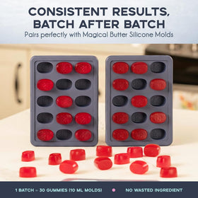 Magical Butter Gummy Maker silicone mold enables fast, clean filling.