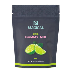 Magical Butter Gummy Mix lime packet illustrates vibrant ingredients for tasty, consistent gummies.