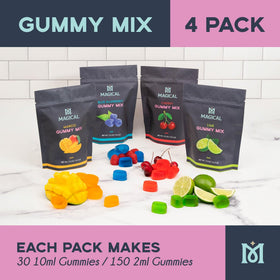 Magical Butter Gummy Mix mango-dispense with tropical flavor.