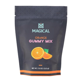 MAGICAL BUTTER gummy mix orange pack shows bright citrus flavor for vibrant gummies.