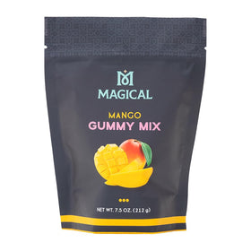 Magical Butter Mango Gummy Mix pack showing mango flavor and high yield potential
