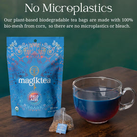Magiktea Palo Azul caffeine-free tea delivers earthy, mellow notes