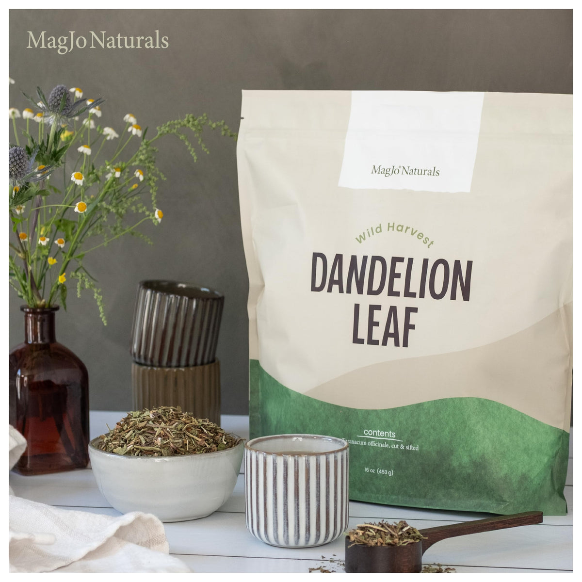 MagJo Naturals dandelion leaf dried and hand-picked from Eastern Europe
