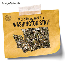 MagJo Naturals Adriatic coast origin branding close-up on leaf veins