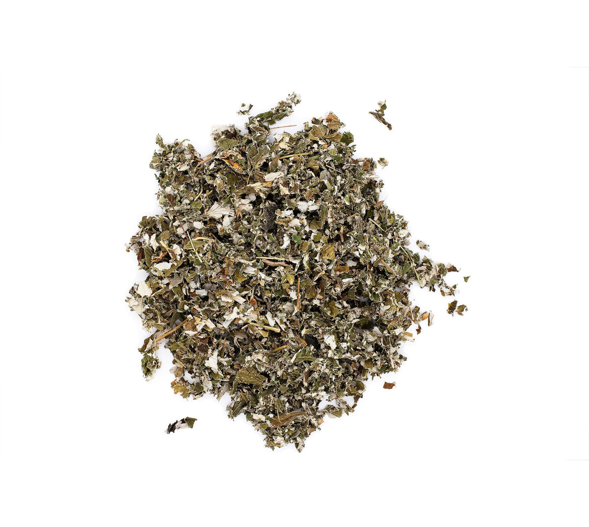 MagJo Naturals dried raspberry leaves closeup showing cut and sifted texture