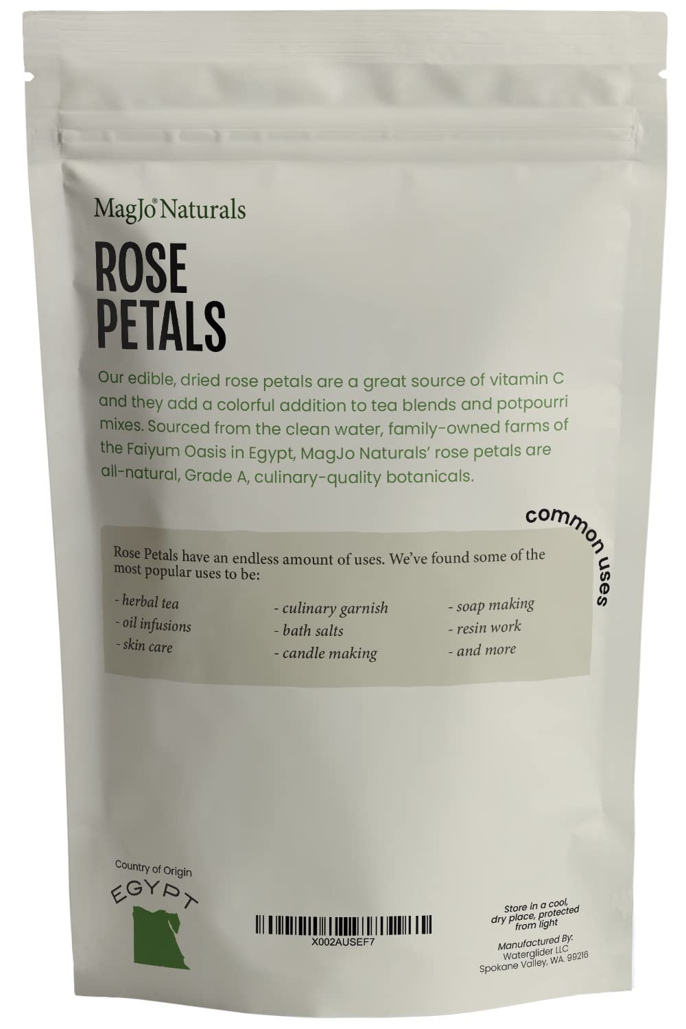 MagJo Naturals dried rose petals in a bowl ready for use.