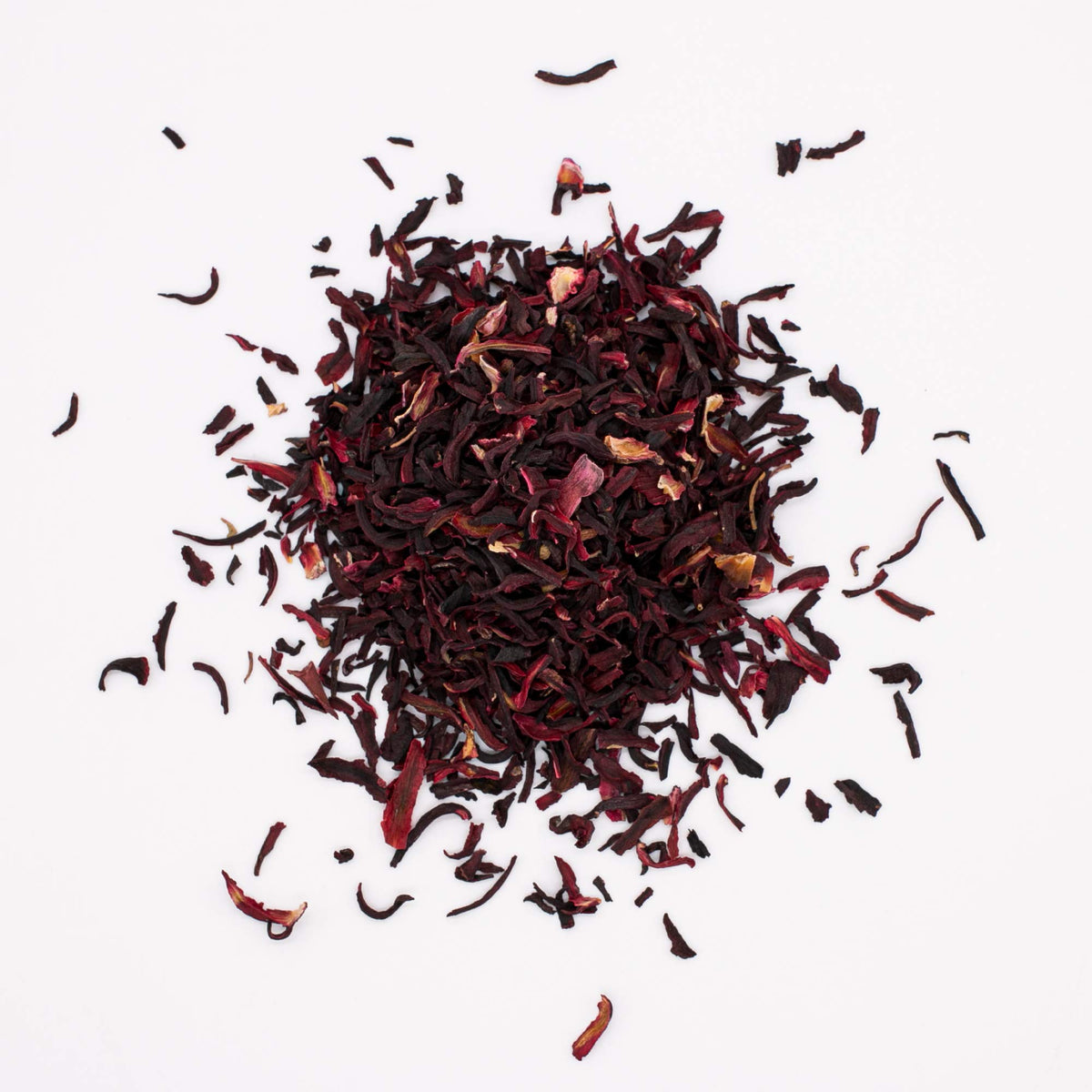 Hibiscus cut and sifted for vibrant tea blends by MagJo Naturals.