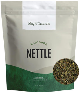 MagJo Naturals nettle leaf tea in resealable pouch for freshness