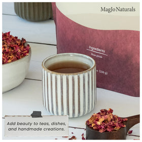 MagJo Naturals petals stored in a resealable kraft bag for freshness