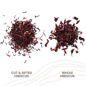 Resealable kraft pouch keeps hibiscus fresh between uses.