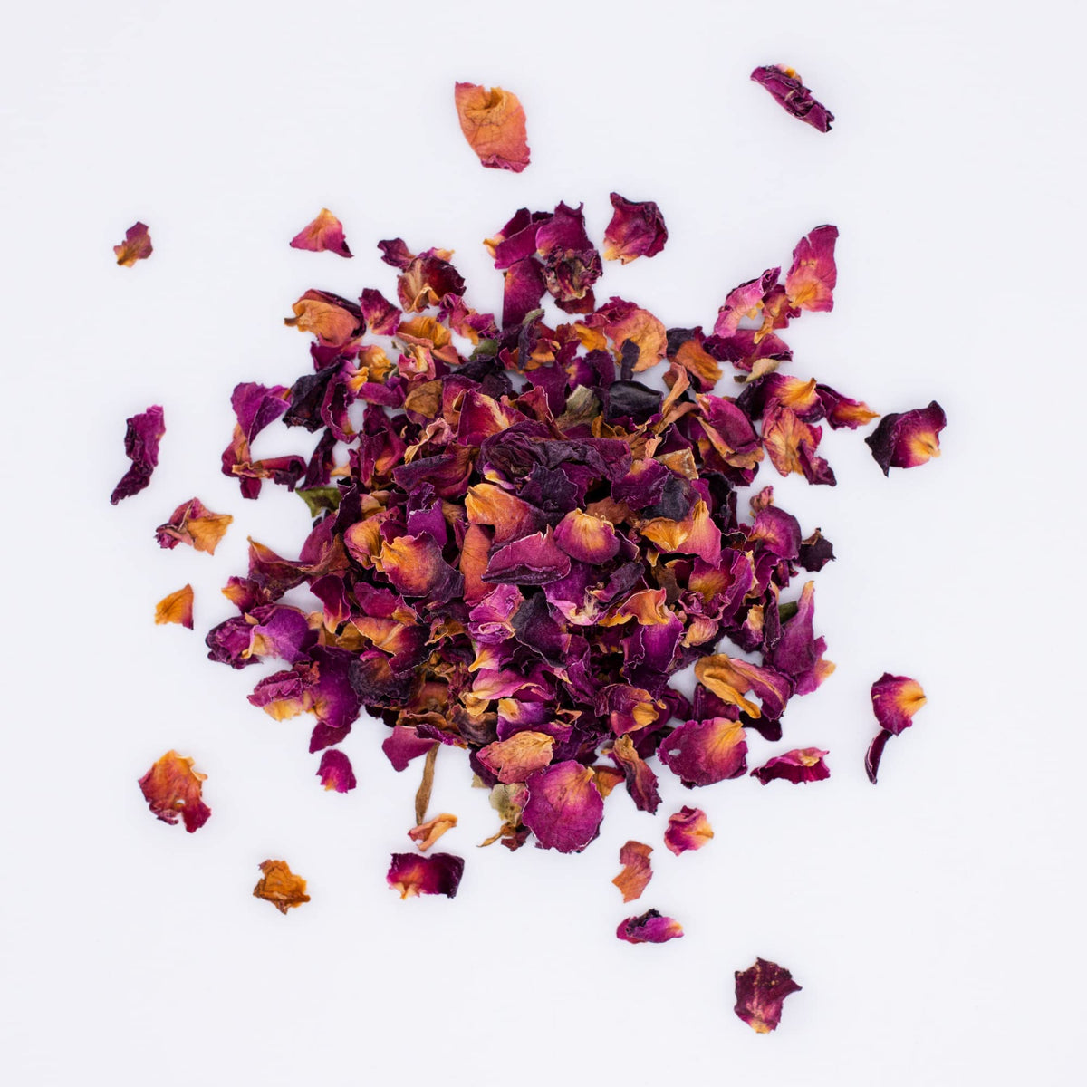 Closeup of MagJo Naturals rose petals showing delicate texture for garnishes.