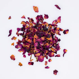 Closeup of MagJo Naturals rose petals showing delicate texture for garnishes.