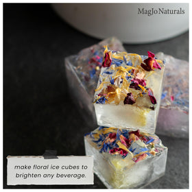 MagJo Naturals Rose petals mixed bloom closeup suggests romantic cake or cocktail garnishing.