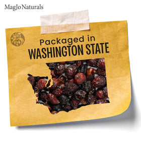 Dried-rosehip texture close-up shows natural surface and rich color
