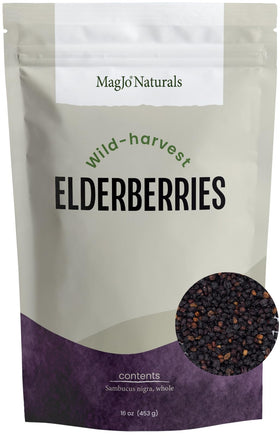 MagJo wild harvest elderberries in 1 lb bulk, ideal for syrups and teas