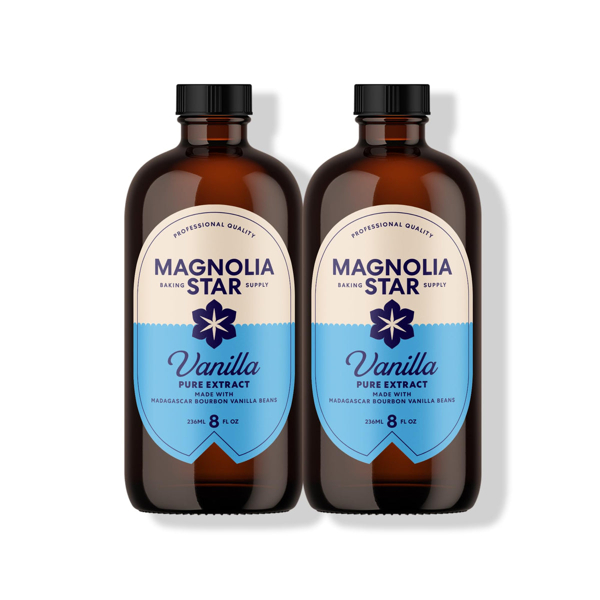 Magnolia-Star Pure Vanilla Extract bottle 16 oz, premium flavor for baking