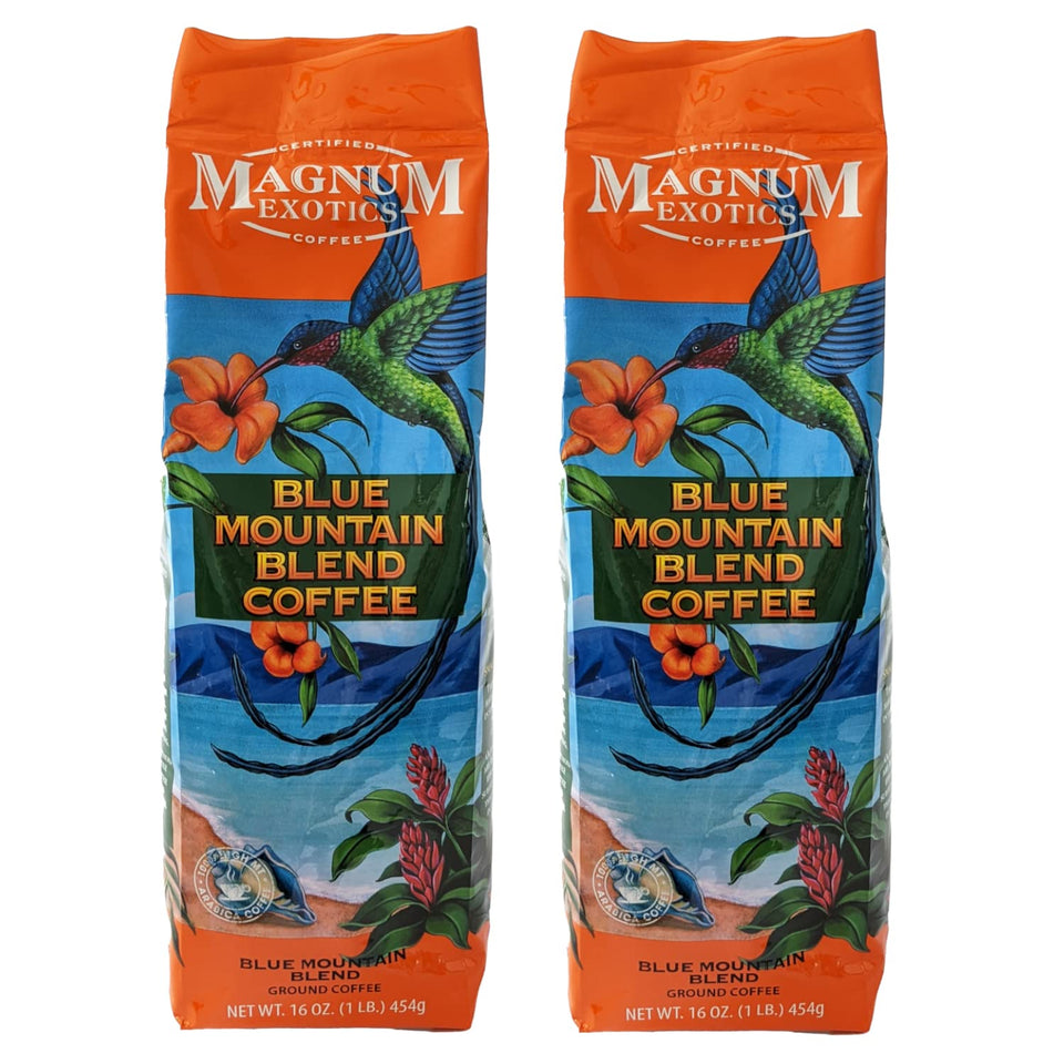 Magnum Exotics Blue Mountain bag showcases premium aroma for a refined morning ritual