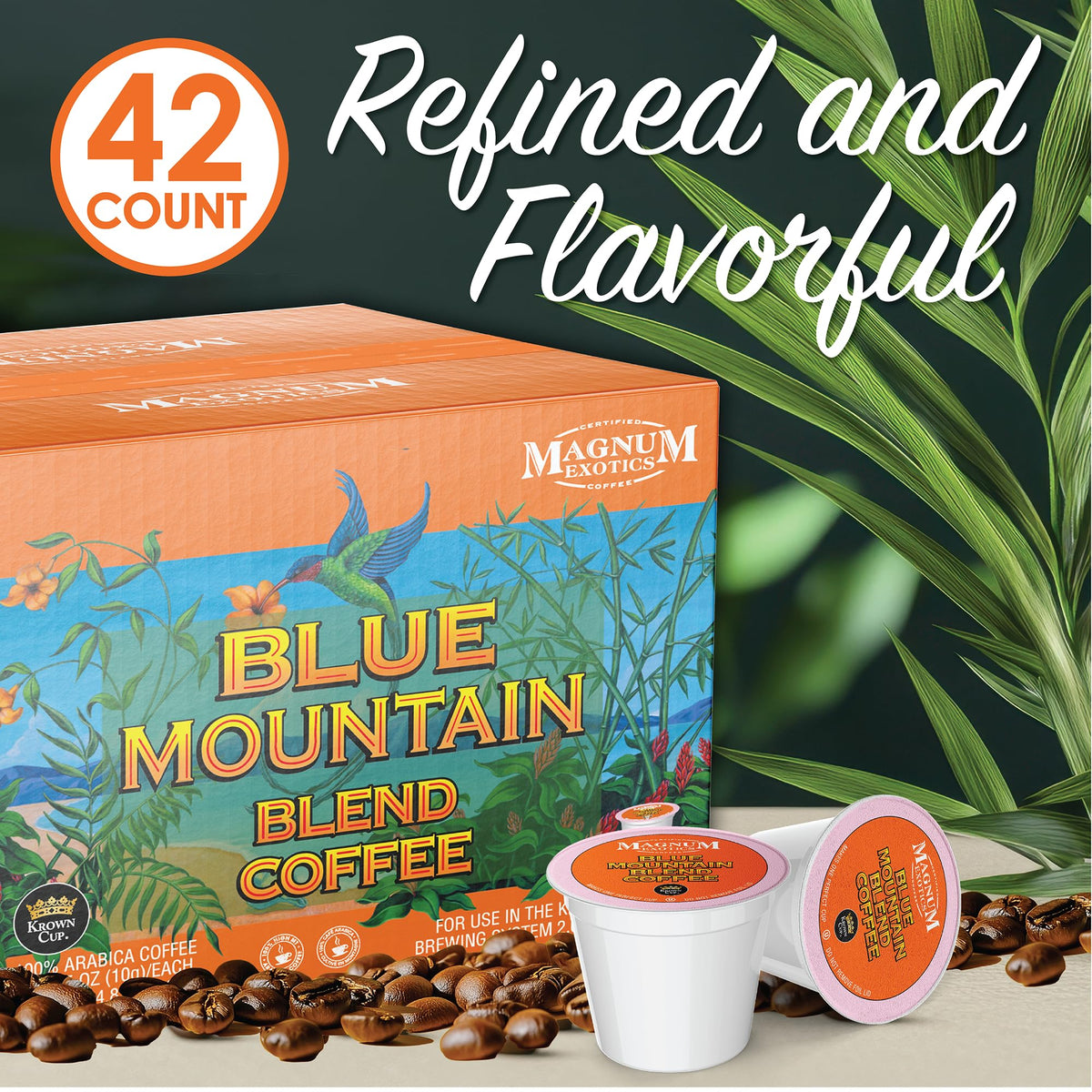 Magnum Exotics Blue Mountain Blend roasted aroma filling a morning kitchen.