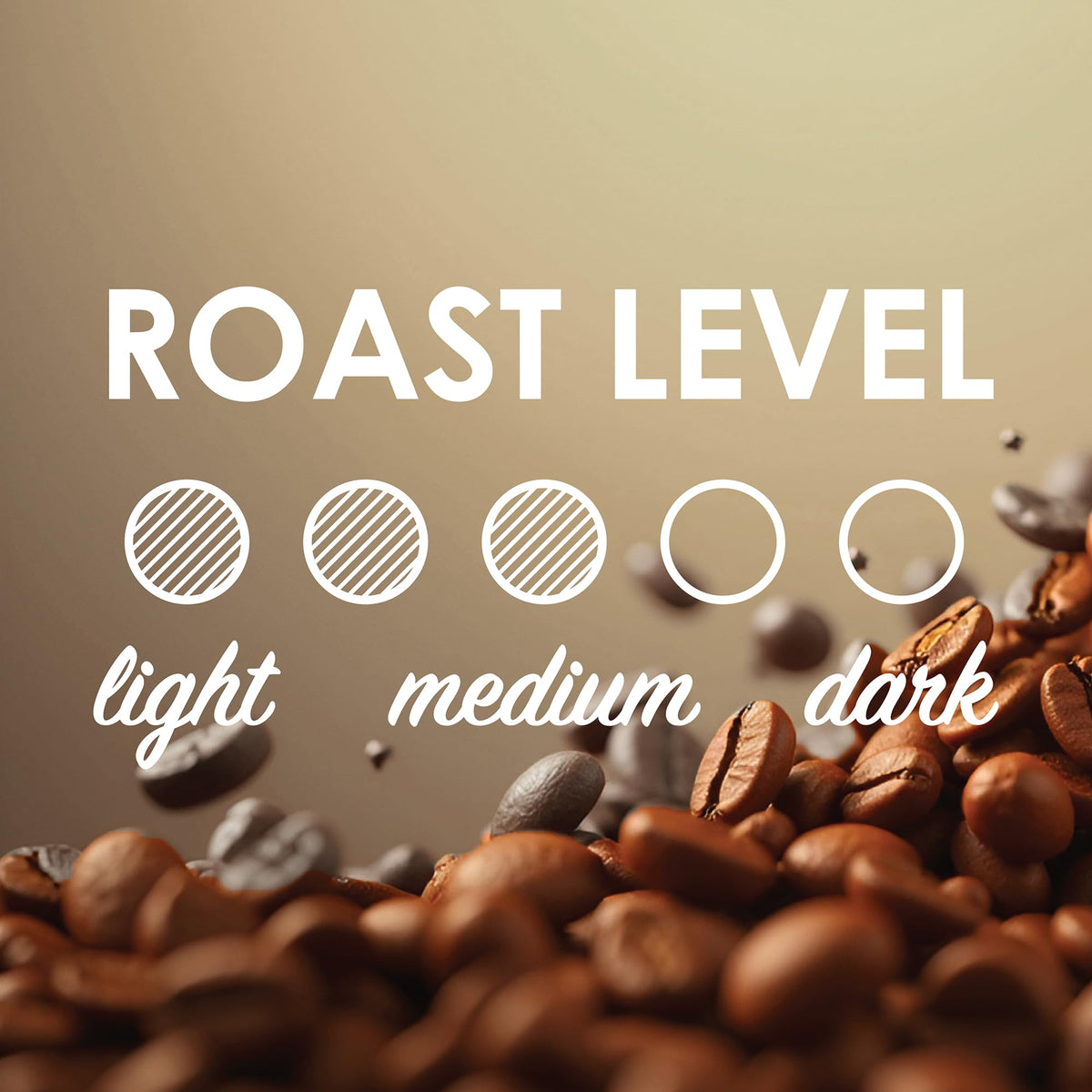 Roasted Magnum Exotics beans on a dark surface reveal a nutty, balanced aroma.