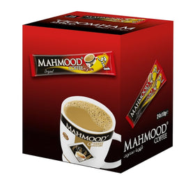 Mahmood Coffee 3 in 1 cup preparation demonstrates easy dissolution in hot water.