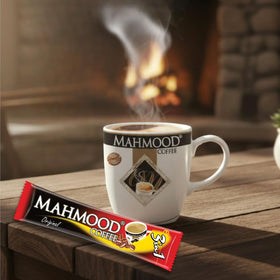 Mahmood Coffee 3 in 1 compact packaging ideal for travel.