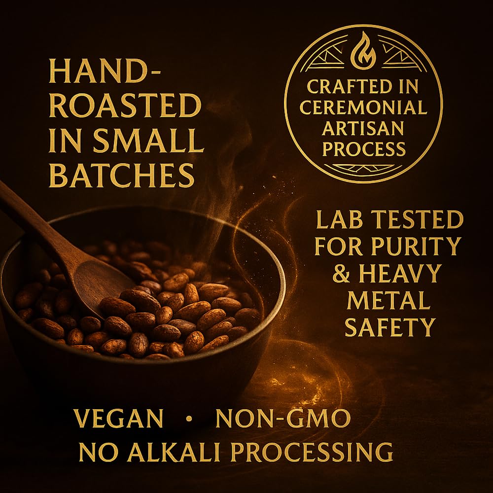 Vegan, non-GMO Maia Ceremonial Cacao powder with clear ingredient transparency.