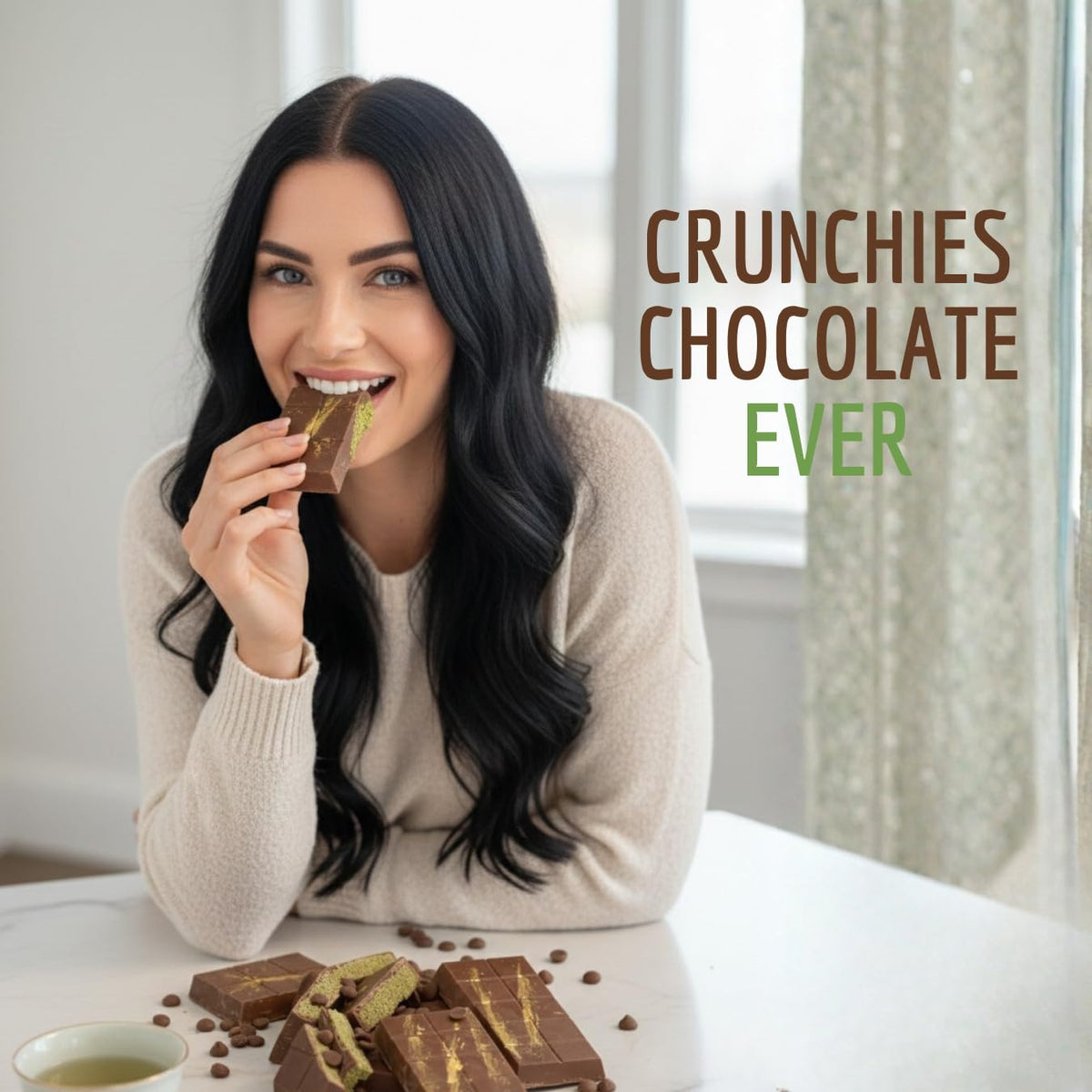 Mai Chocolate Pistachio cream detail emphasizes creamy center and rich flavor.